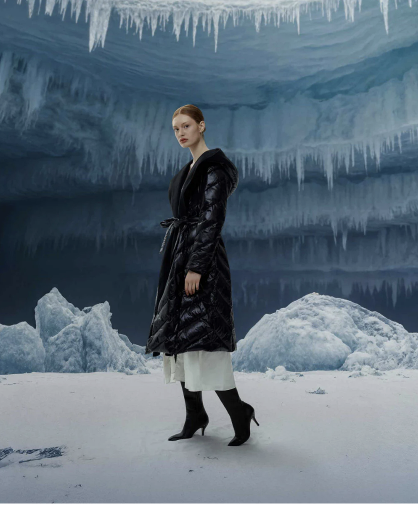 Elegant Quilted Midnight Down Coat