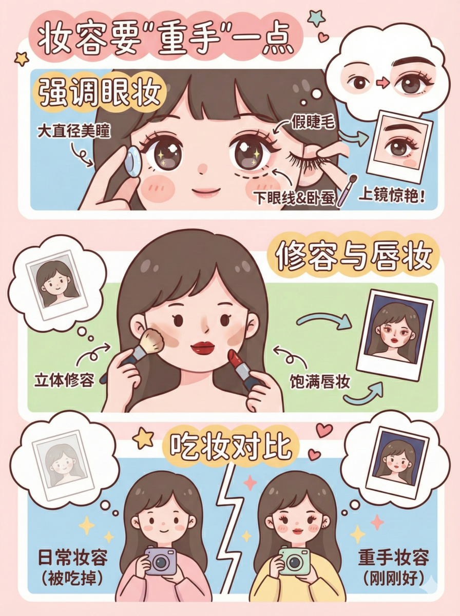 妆容要“重手”一点