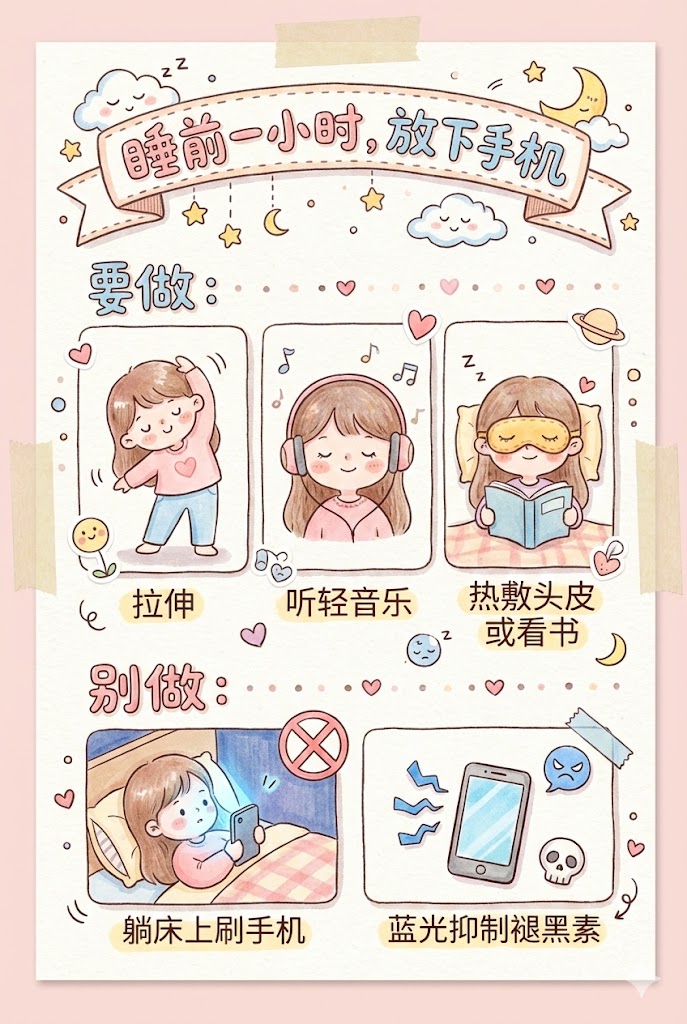 2.睡前一小时，放下手机