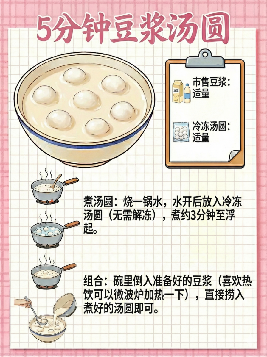 5分钟豆浆汤圆食谱