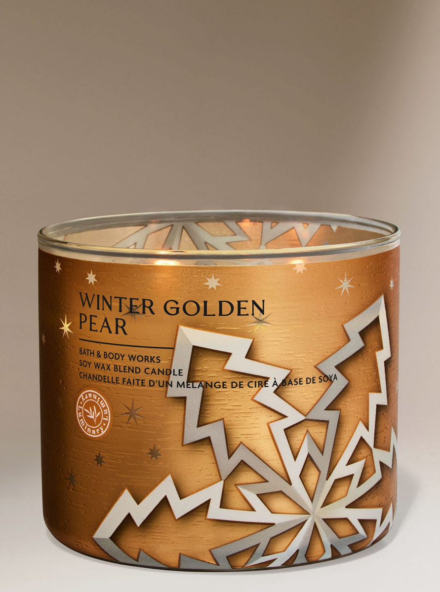 Bath & Body Works Winter Golden Pear SIngle Wick Candle