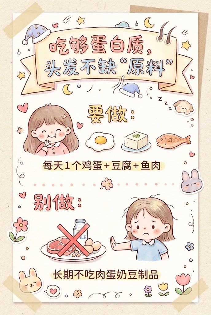 5.吃够蛋白质，头发不缺 “原料”