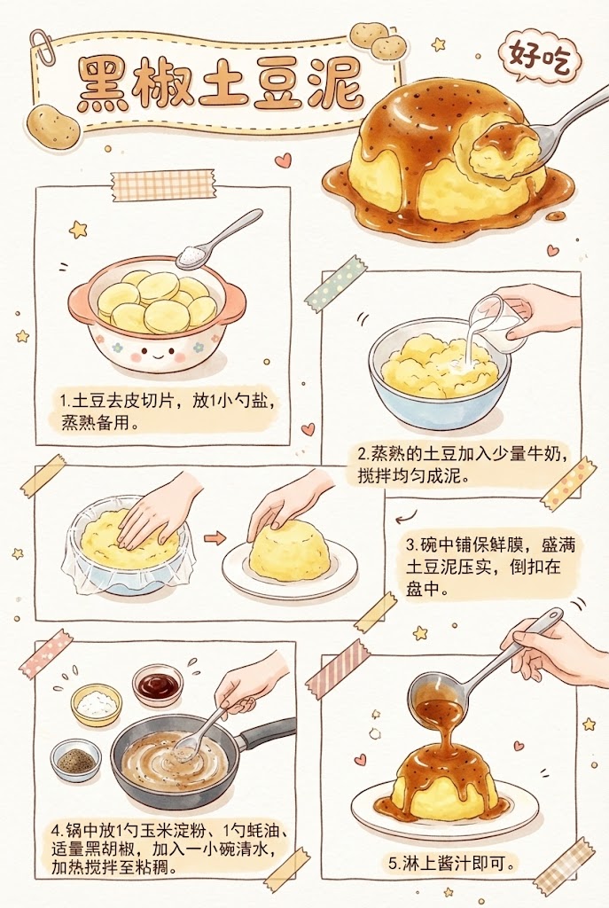 5.肯德基同款！黑椒土豆泥