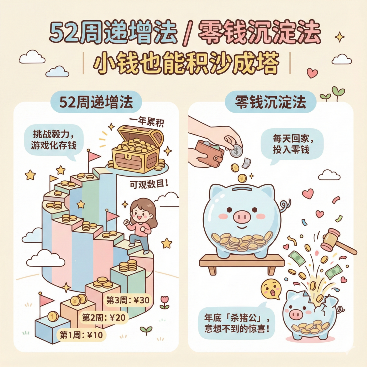 52周递增法 / 零钱沉淀法