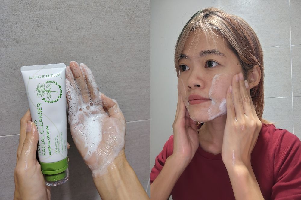 读者 Regina Tiew 透露，自己因为经常熬夜也很爱吃甜食，又加上天天都有化妆，有时清洁不到位，皮肤时不时就会冒痘。而 Lucentia 氨基酸洁面清洁到位的同时，保湿效果也还不错，也很控油，用了后脸不会那么容易出油，很清爽滑嫩，不会拔干，痘痘和泛红问题也减少了，脸蛋看上去更干净清透，素颜都更有自信了~