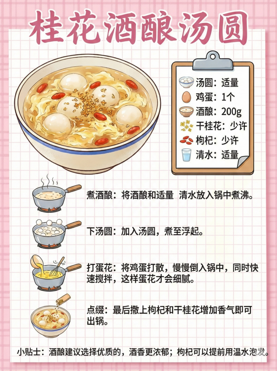 桂花酒酿汤圆食谱
