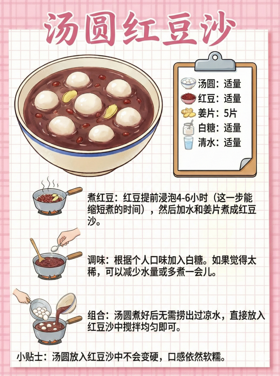 汤圆红豆沙食谱