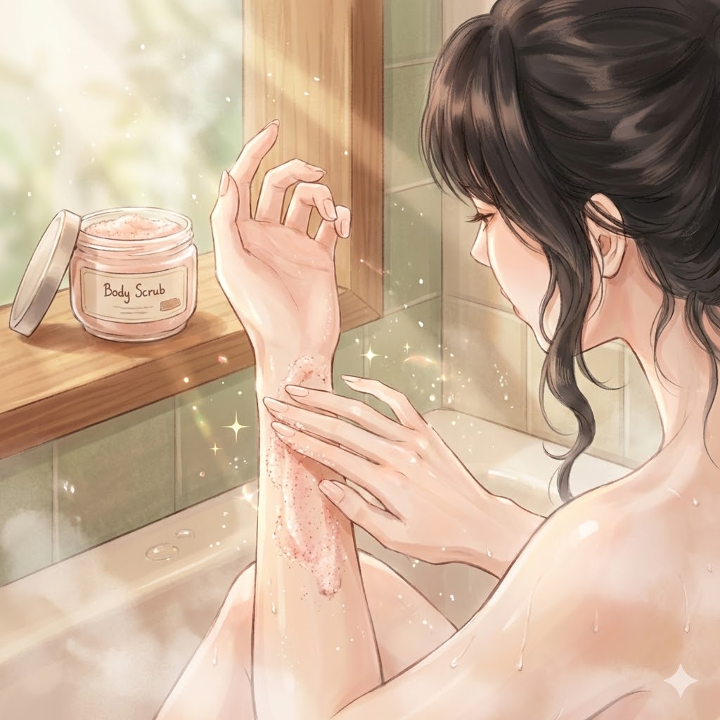 2. 定期去角质，告别粗糙“鸡皮”！