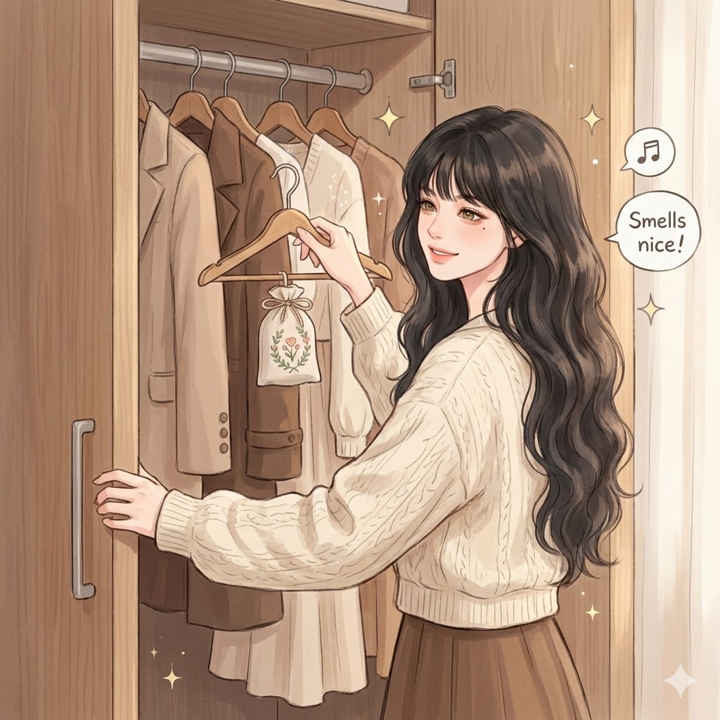 8. 衣柜挂香包，衣服自带高级感！