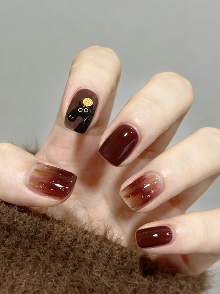 呆萌黑马金币彩绘