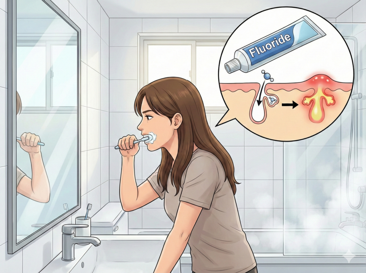 10. 牙膏残留导致的下巴痘