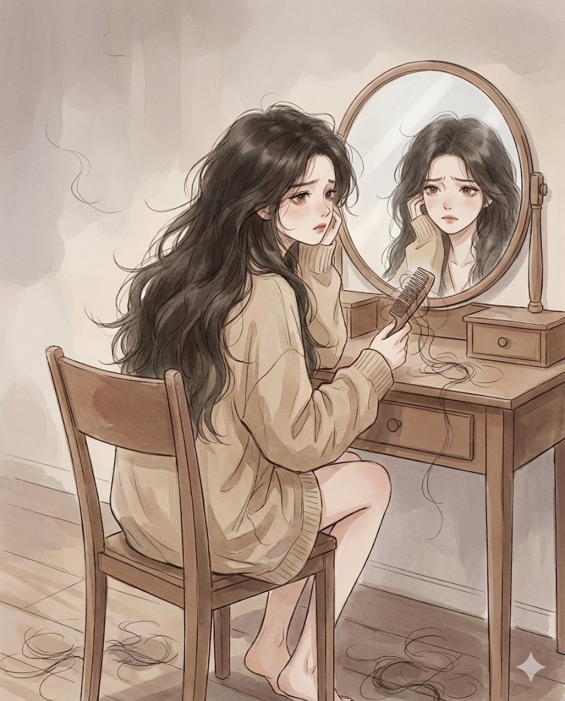 4.掉发多，是血气亏空的呐喊