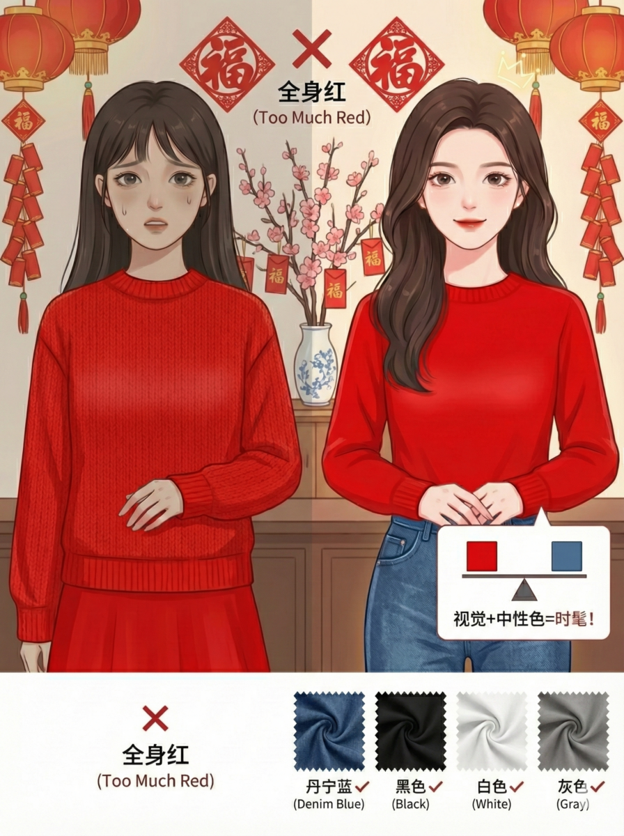 怕红得太夸张？加点「中性色」降降温 🧊