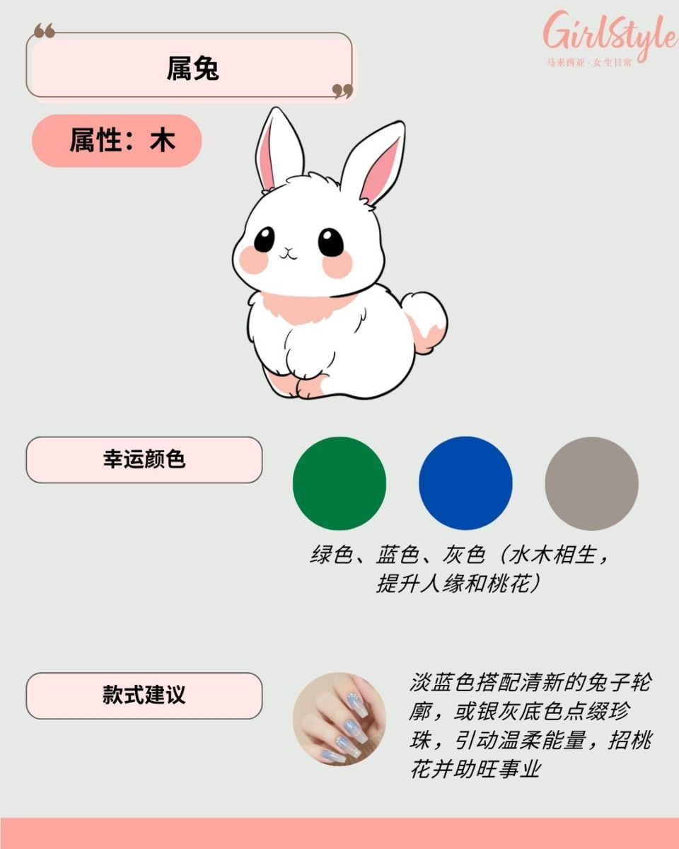 🐰 属兔美甲建议