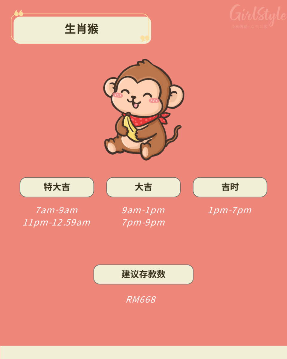 2026立春存钱吉时表：生肖猴