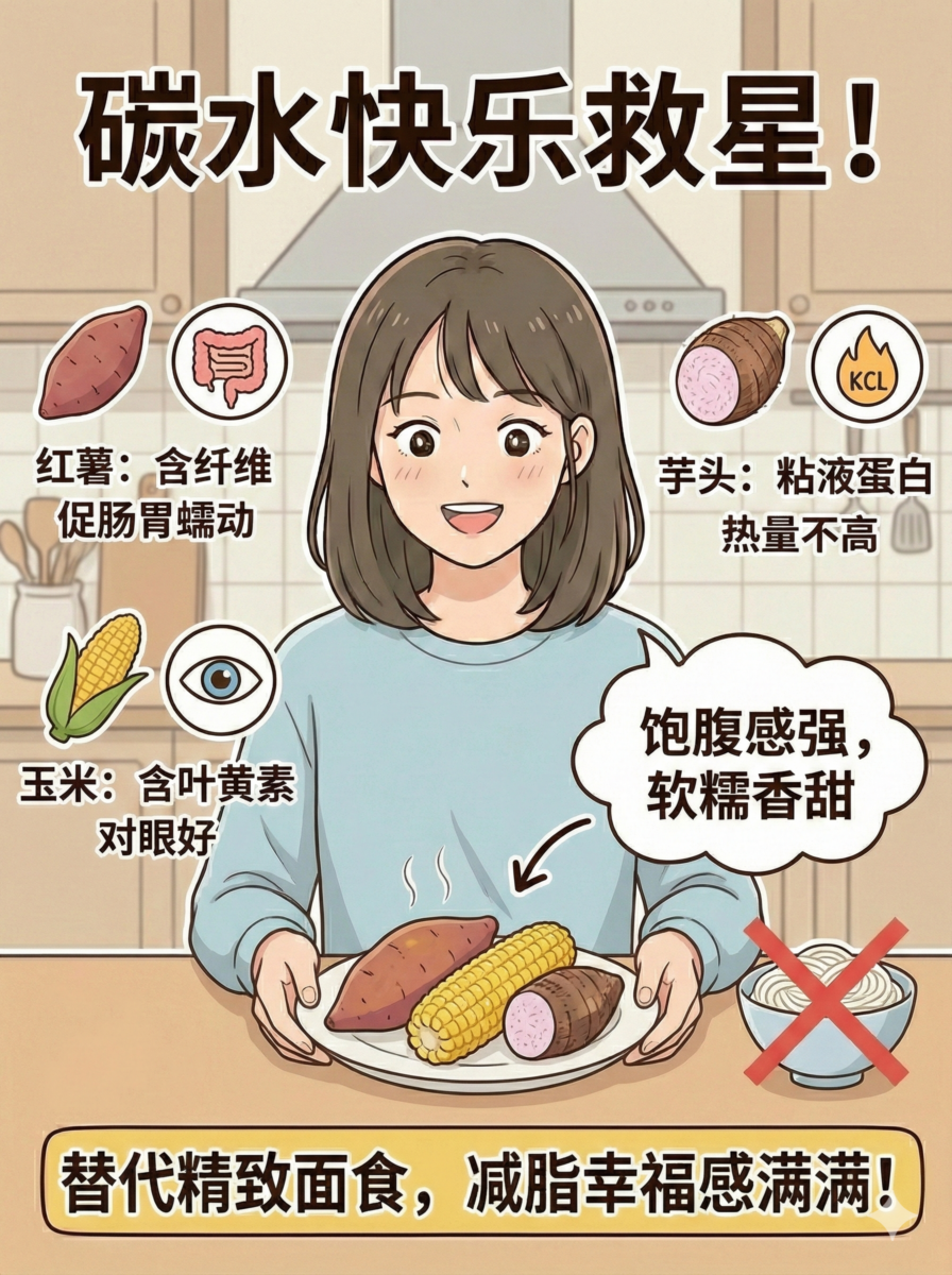 软糯清甜！红薯、玉米与芋头是碳水界的天花板