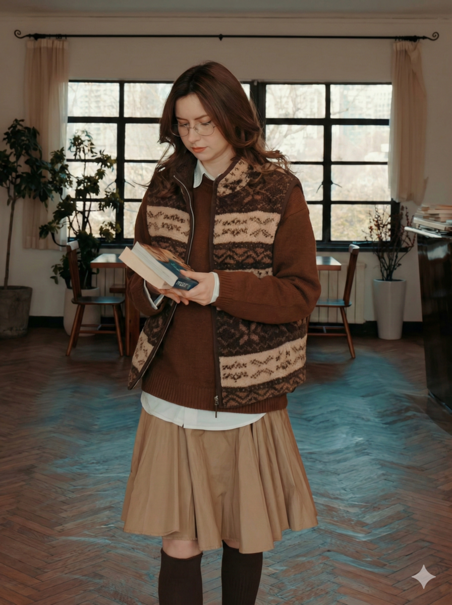 Look 2：灵动文艺的天才少女感