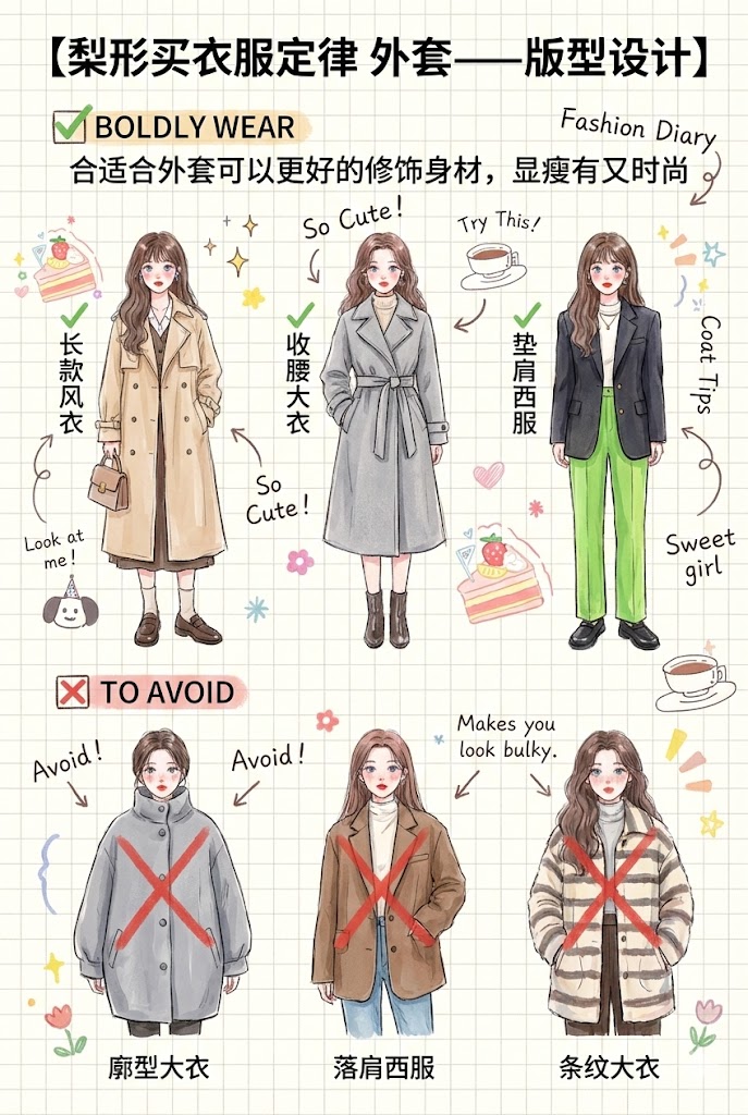 第三招：外套版型——收腰遮胯，气场全开