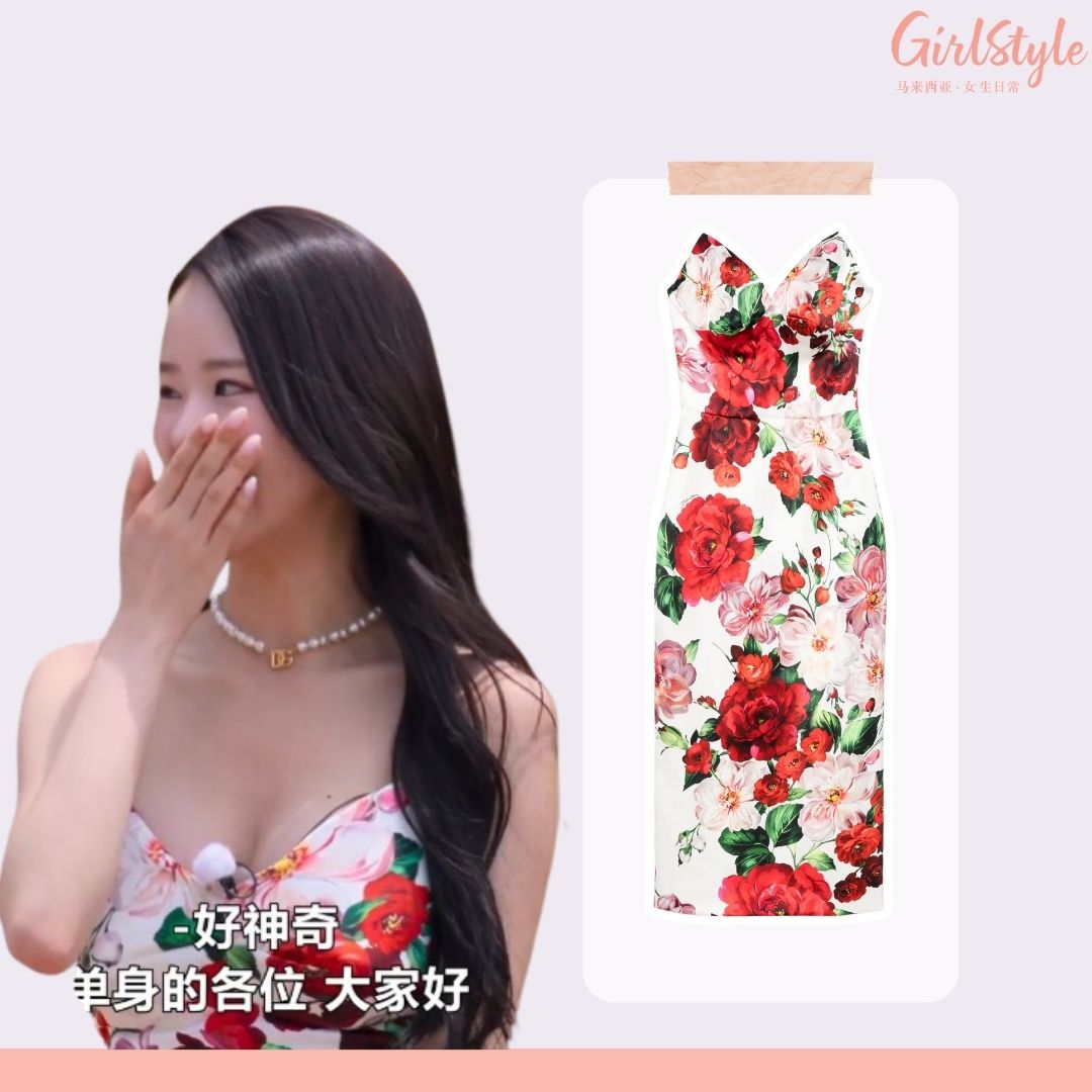 🔍 Dolce & Gabbana rose-print midi dress 约 RM18,650