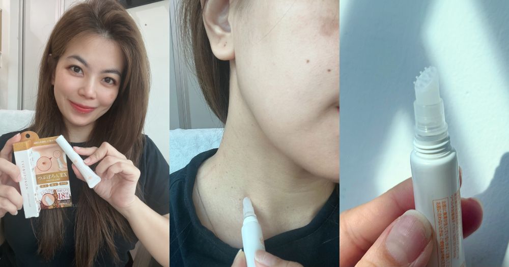 读者 Goh Chia Wei 透露，她的脖子在怀孕期间开始长出一些细小的肉芽，直至产后都没有消失，颜色反而变深、变得更明显了！敏感肌的她很满意 TSUBUPORON 护理凝胶的温和感，通过物理性的方式让角质慢慢软化、自然脱落，使用起来完全没有红肿或者不适。