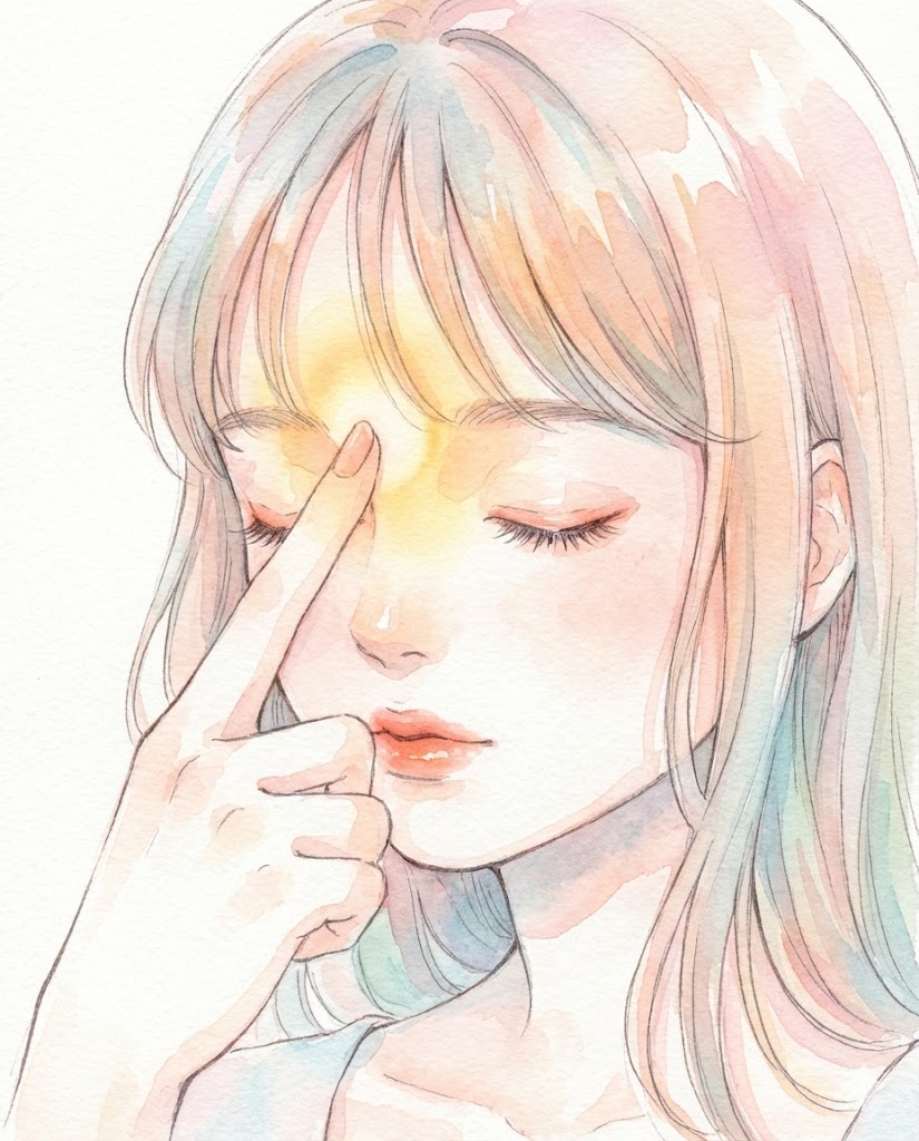 4. 😌 按揉印堂：打开你的“智慧天眼”