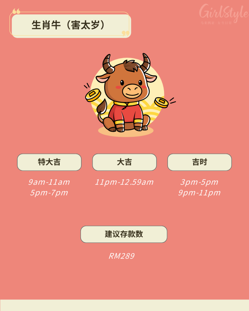 2026立春存钱吉时表：生肖牛