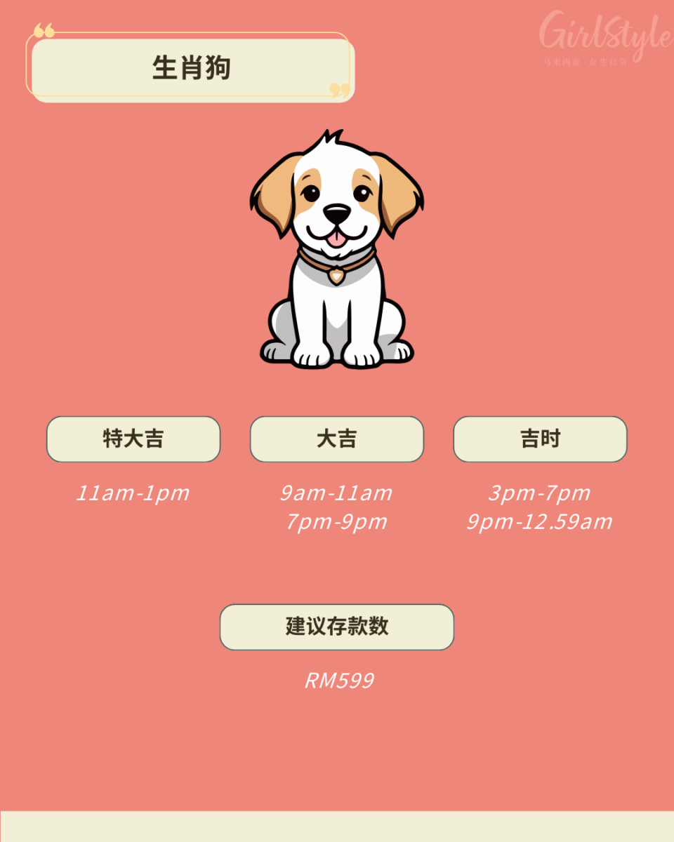 2026立春存钱吉时表：生肖狗