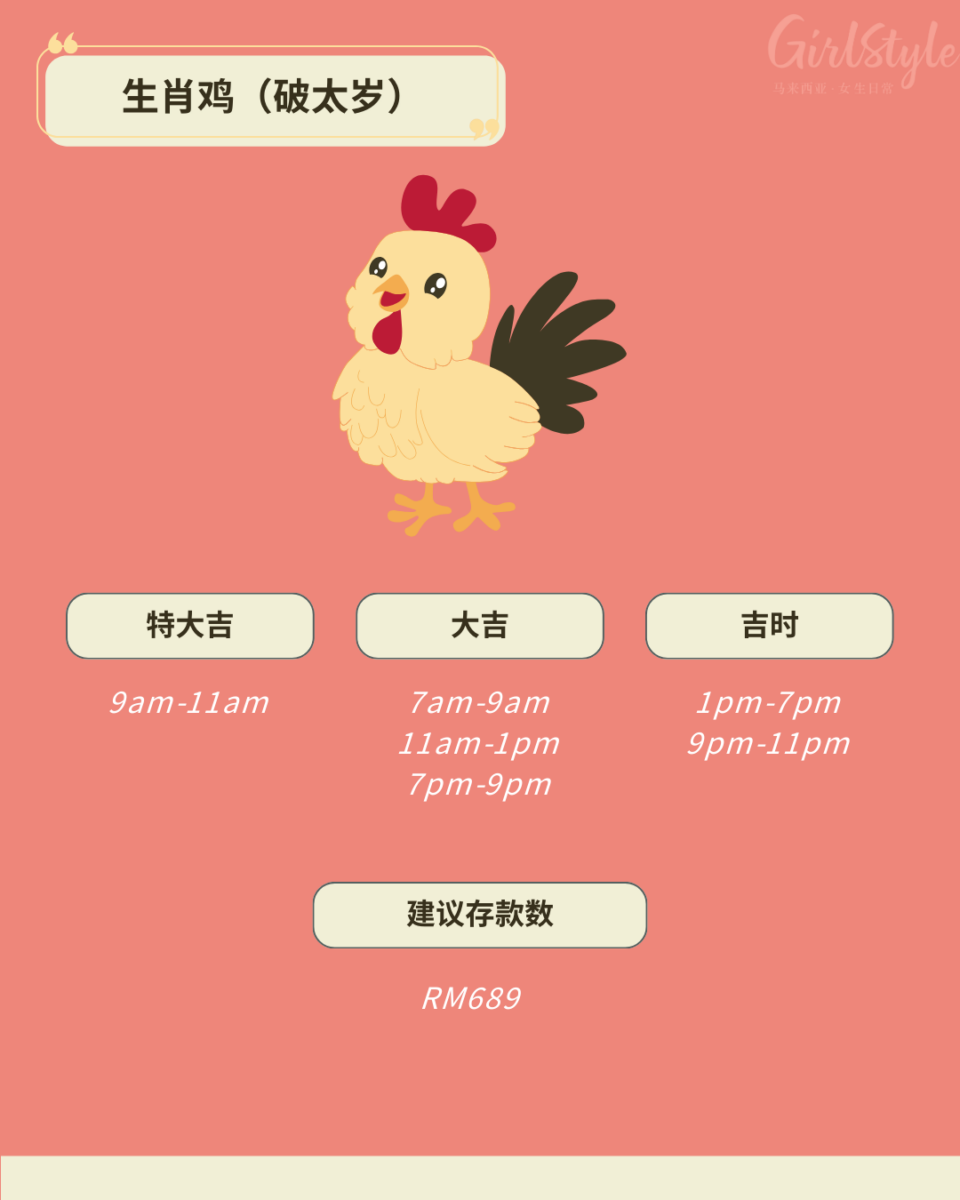 2026立春存钱吉时表：生肖鸡