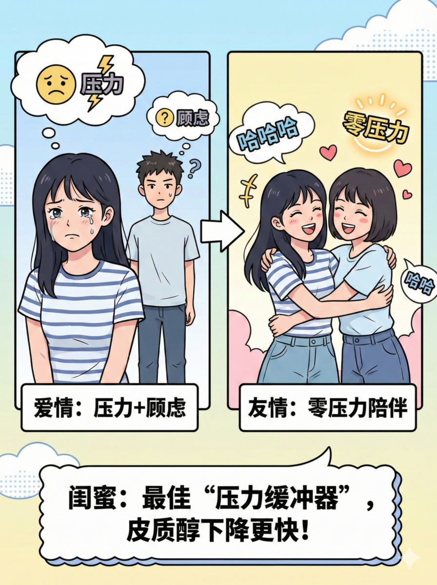 闺蜜是最好的“压力缓冲器”