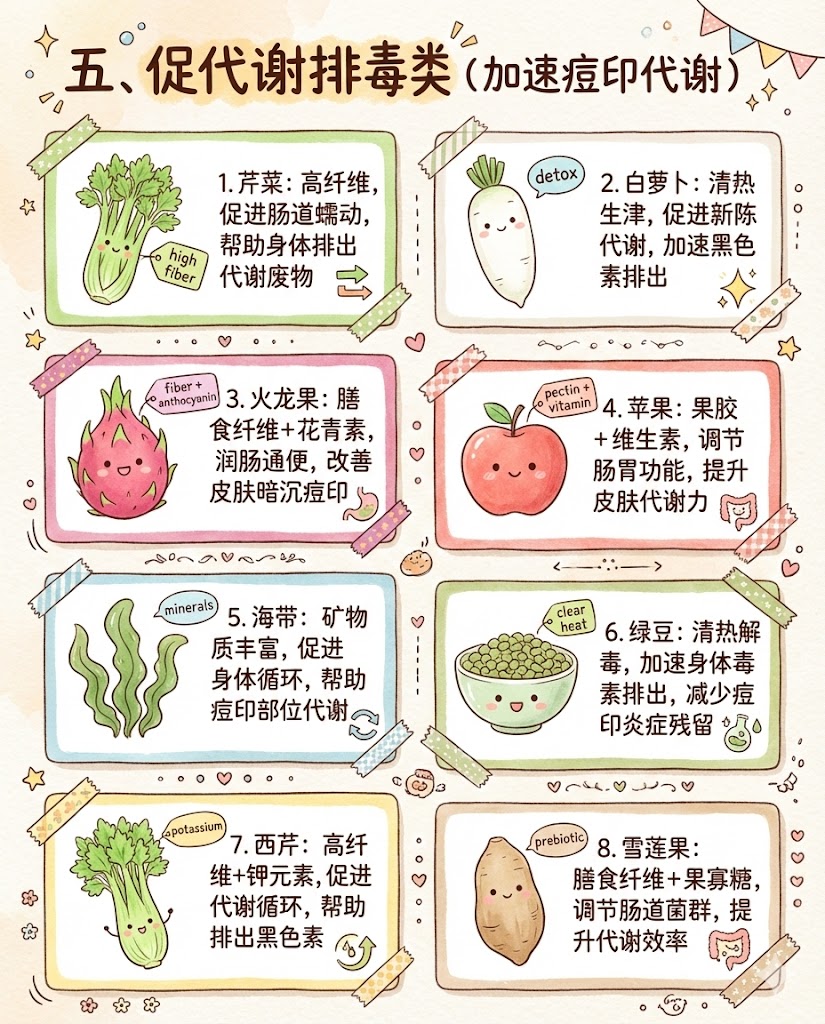 五、 促代谢排毒类：给身体做个大扫除（加速痘印代谢）