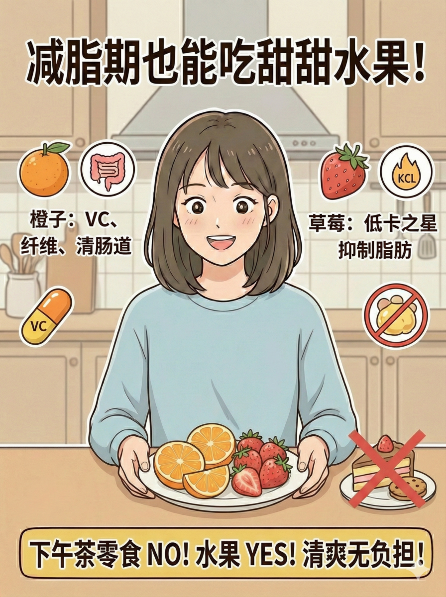 补水又刮油！橙子与草莓是水果界的减脂模范