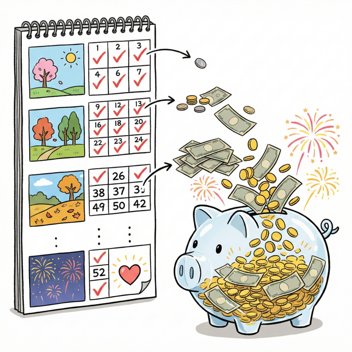 尝试“52周存钱法”进阶版