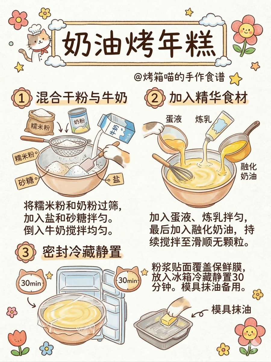奶油烤年糕制作步骤