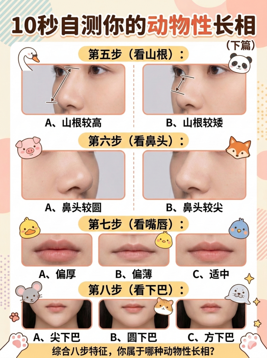 自测你是哪种动物系长相？