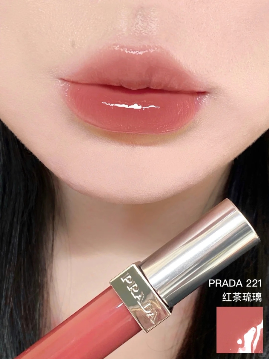 #R221 红茶琉璃：薄涂是清透的暖红茶色