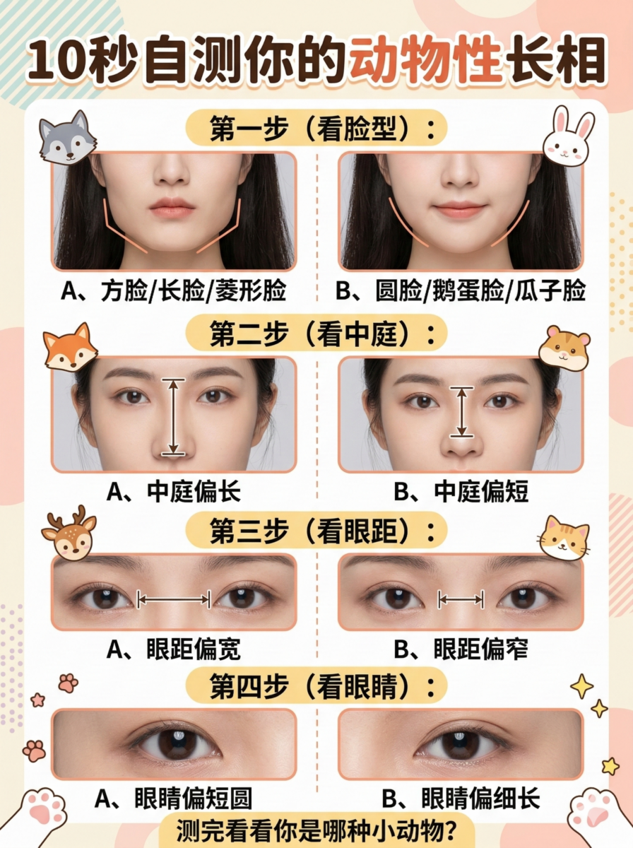 自测你是哪种动物系长相？