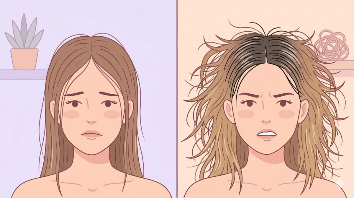 Q5：仔细观察一下，你的发质呈现什么状态？