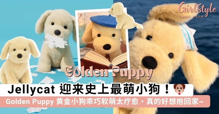 史上最萌小狗登场！🐶 Jellycat 全新「Golden Puppy」乖巧软萌外型太疗愈，圆滚滚的身体真的好想抱回家~