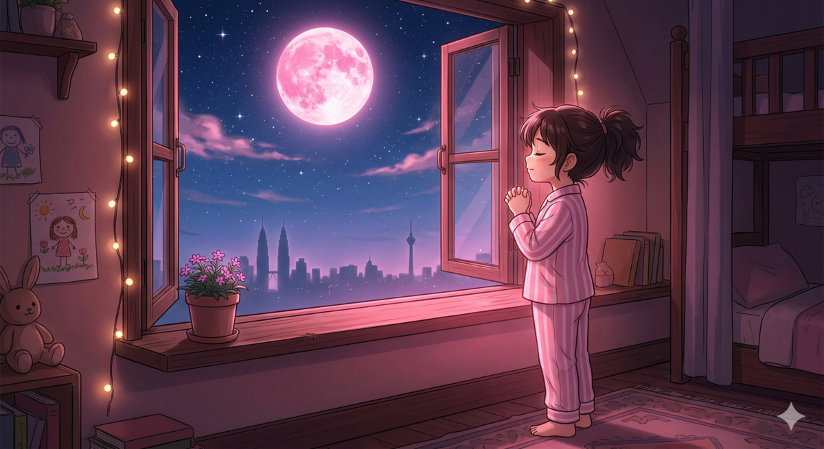 粉红满月专属祈愿仪式：招桃花与正能量