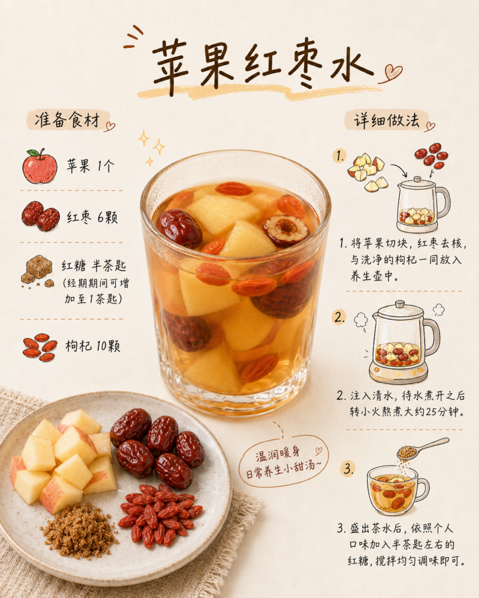 苹果红枣水 | 姨妈期气血双补