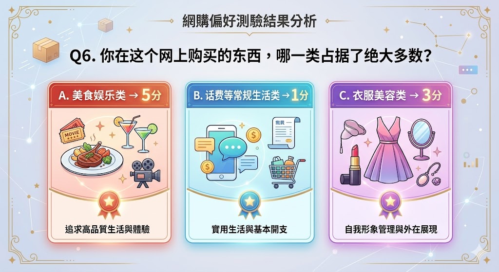 Q6. 你在网上购买的东西，哪一类占据了绝大多数？