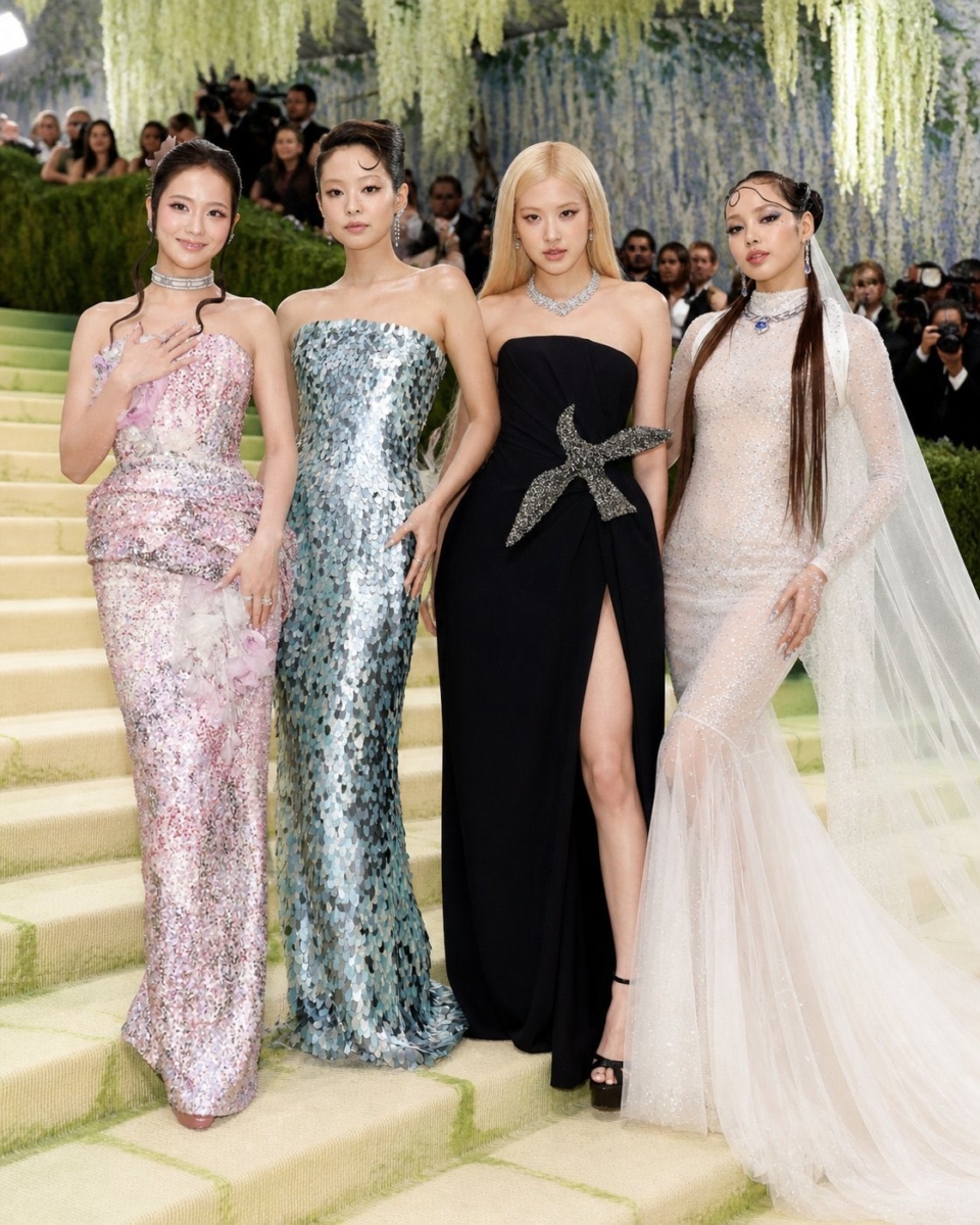 BLACKPINK 终于全员聚首 Met Gala 2026！（该合照为后期P图）