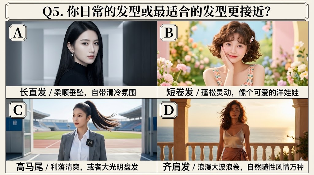 Q5. 你日常的发型或最适合的发型更接近？