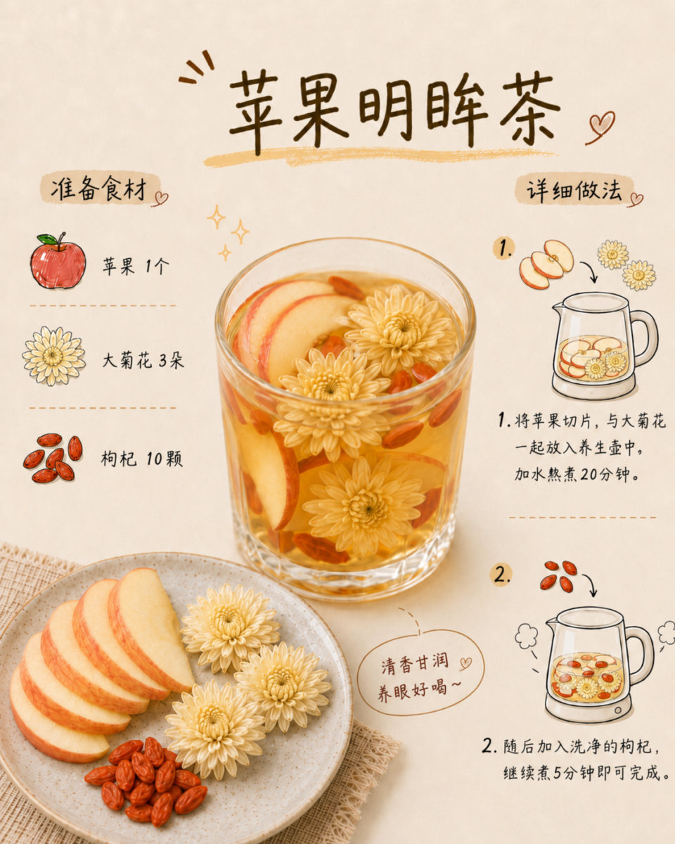 苹果明眸茶 | 电脑族清热明目