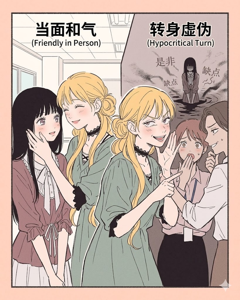 7. 背后议论散播闲话：当面有多和气，转身就有多虚伪