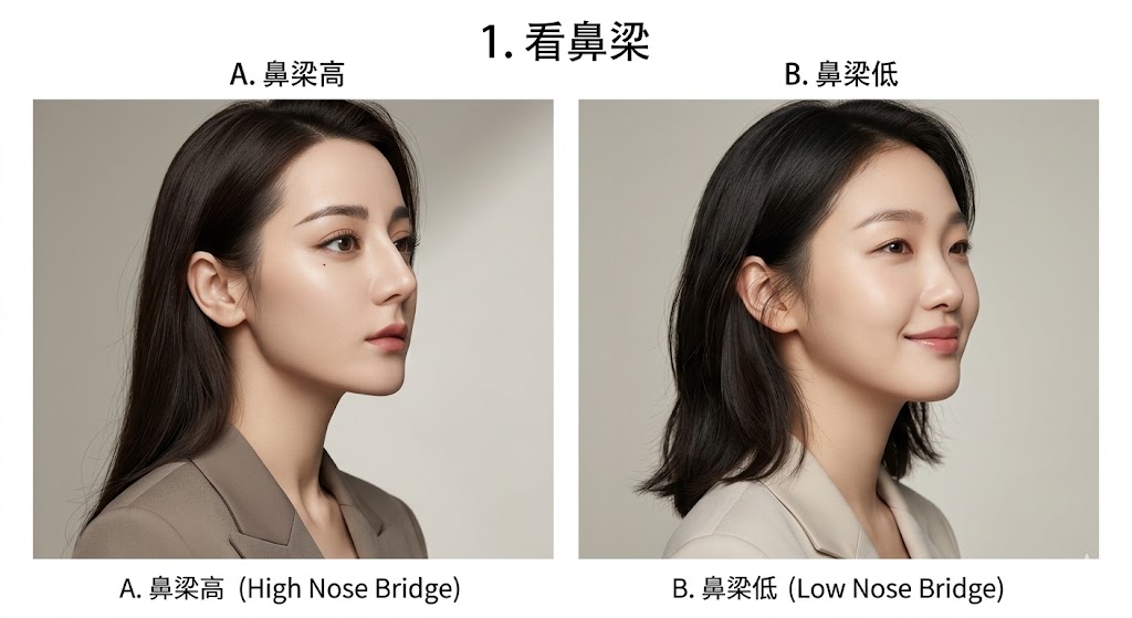 1. 看鼻梁