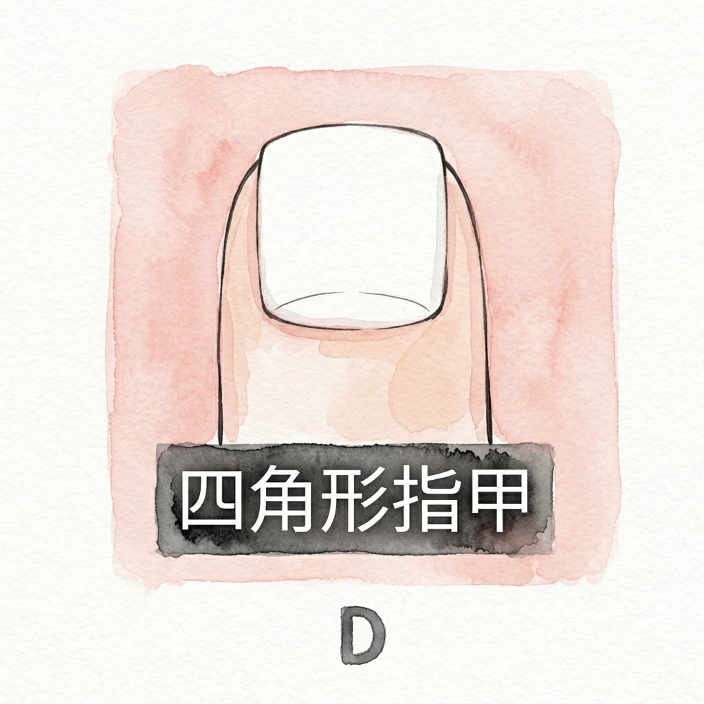 📐 D. 四角形指甲：稳扎稳打实力派！正财运爆棚、靠双手拼出金山银山的吸金大佬