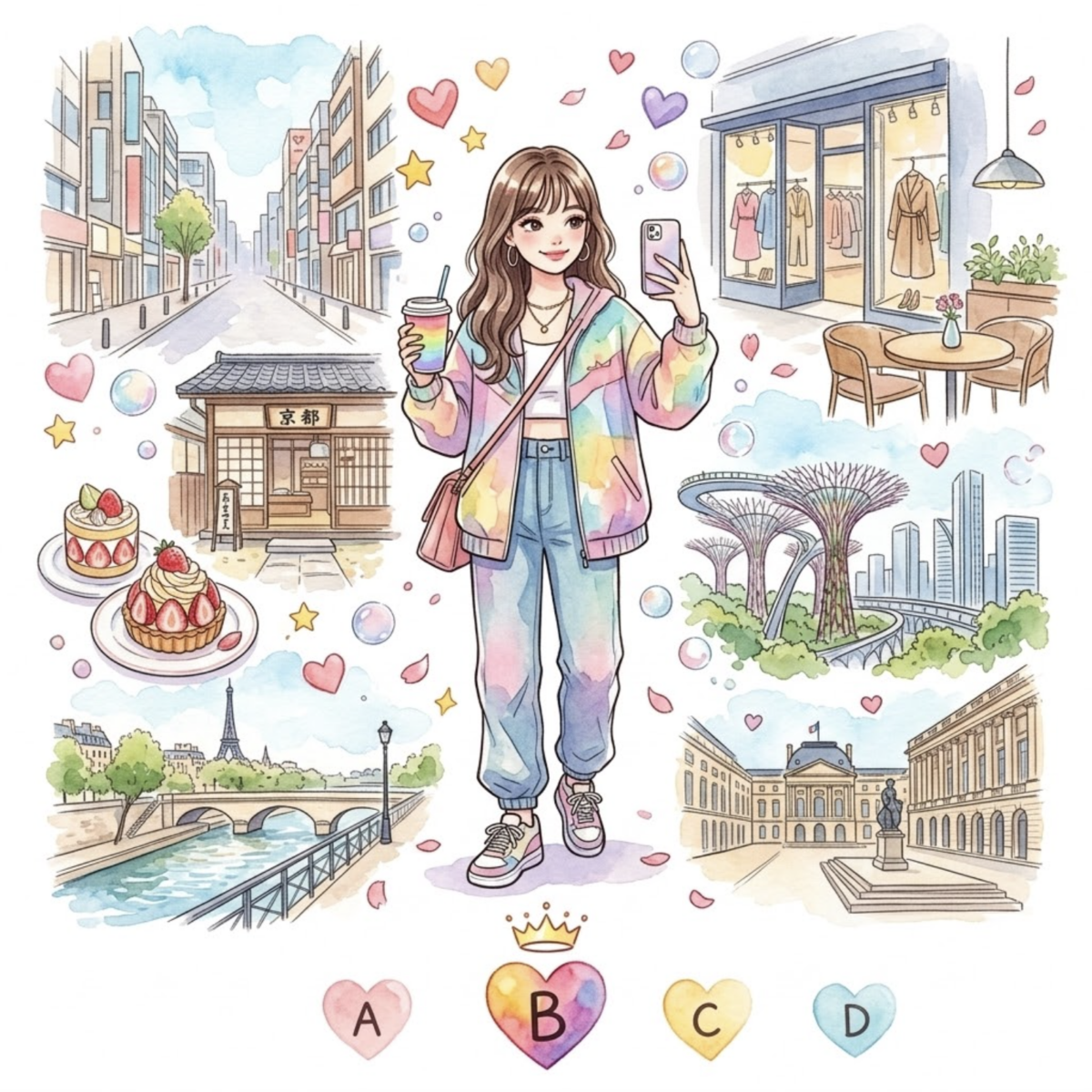 🛍️ 选项 B 最多：【多巴胺漫步 · 时髦精秀场】