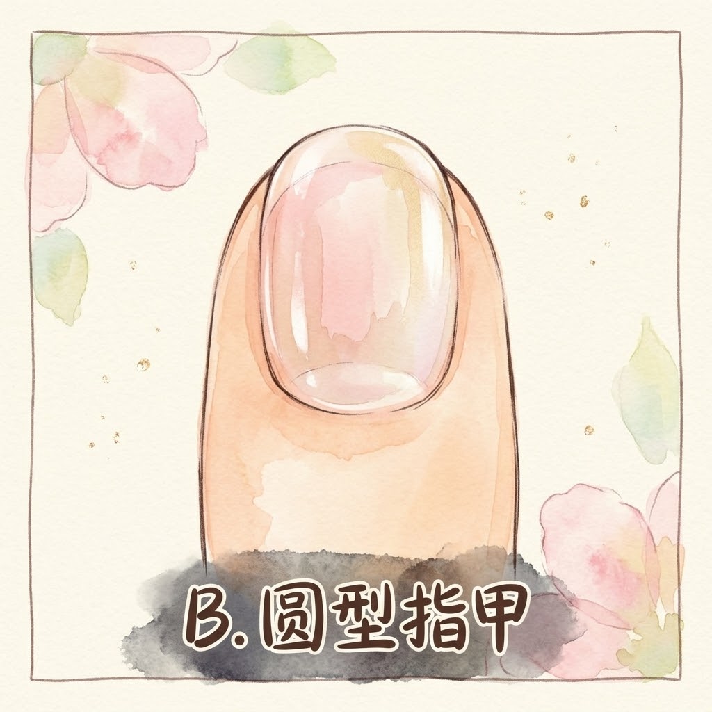 🔮 B. 圆型指甲：行走的“人间富贵花”！坐拥超级贵人运的社交财神