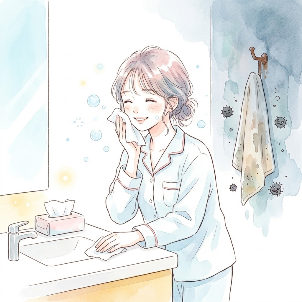 🧻习惯用一次性棉柔巾擦脸：告别潮湿毛巾的微生物感染